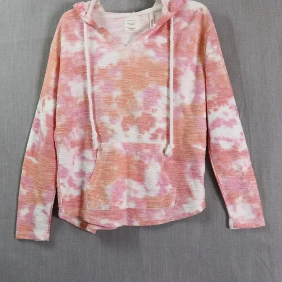 Southern Spirit Hoodie Sweatshirt Women S Coral Pink Tie Dye Terry Pullover New - Picture 1 of 10